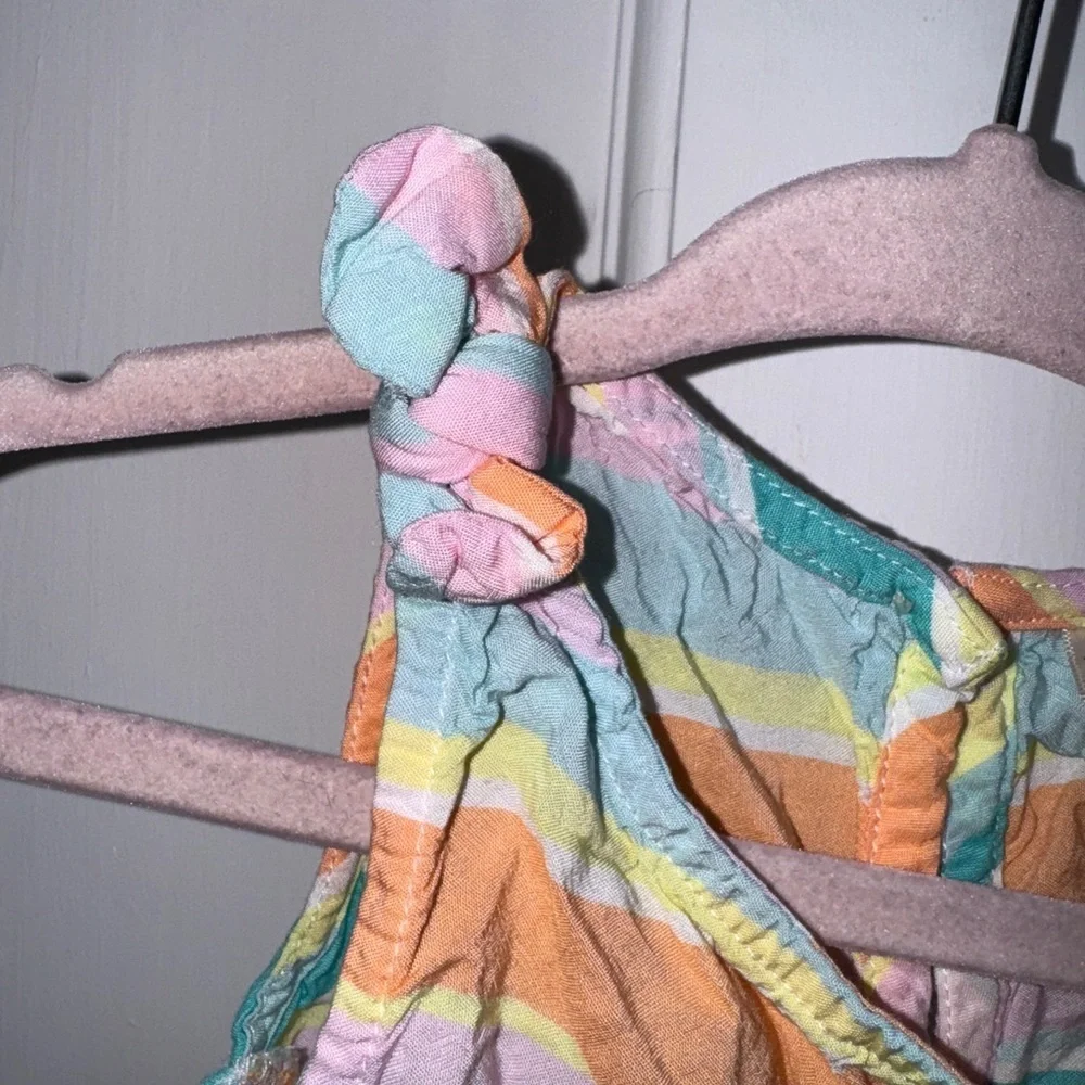 NWOT OshKosh B'gosh 2T Girls Orange and Green Tank Top with Ruffled Hem Blouse